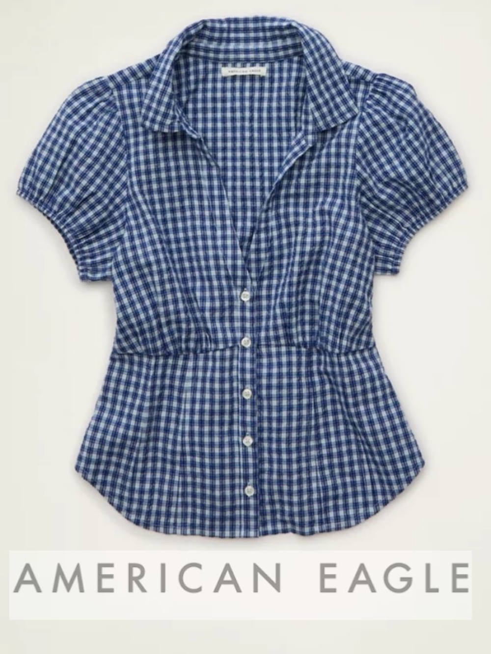 NWT AE Short-Sleeve Button-Up Shirt